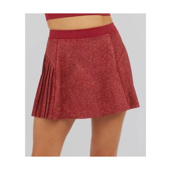 SPANX Womens Get Moving Pleated Tennis Pickleball Skort $88 NEW Size Medium Red - Picture 1 of 15